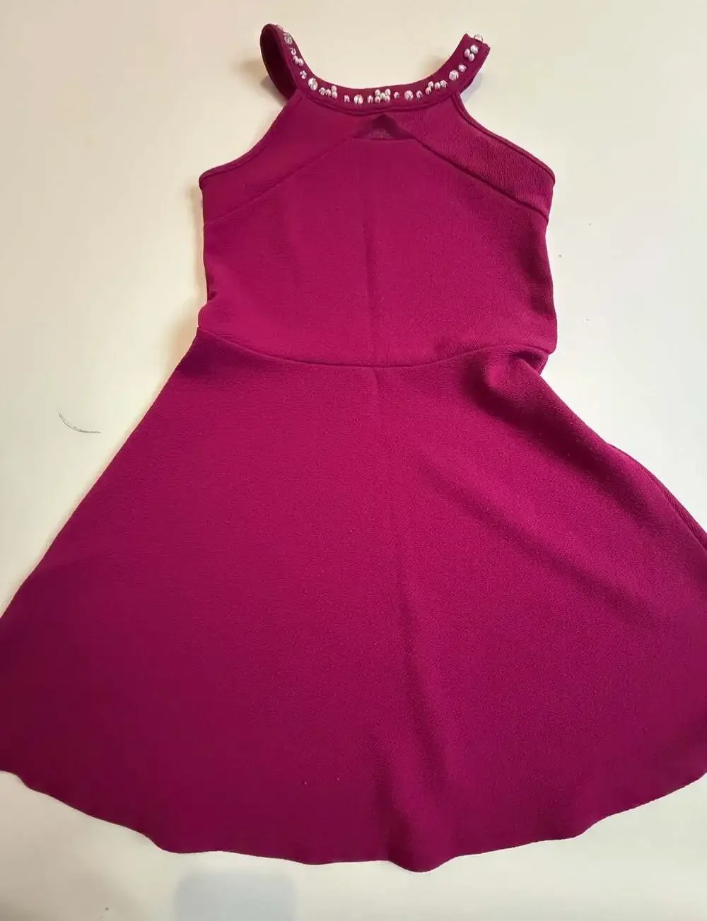 The Children’s Place Magenta Pearl Embellished Halter Dress L